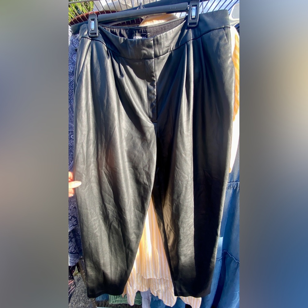 Express Women’s Black Faux Leather Pants